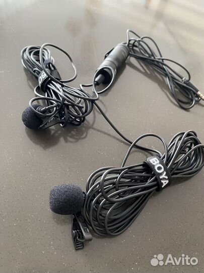Петличный микрофон boya 2 микрофона