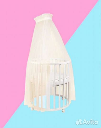 Детская кроватка трансформер круглая