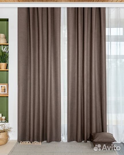 Шторы 100 блэкаут Массимо цикорий новые пошив