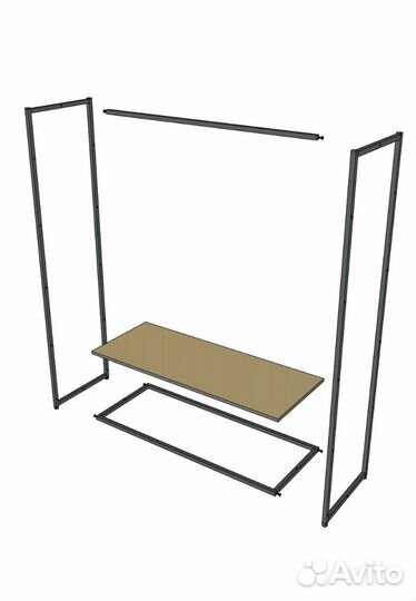 Стеллаж для одежды в стиле Лофт A17120-02-чб (170х