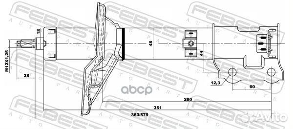 Амортизатор передний R hyundai accent 2000- FEB