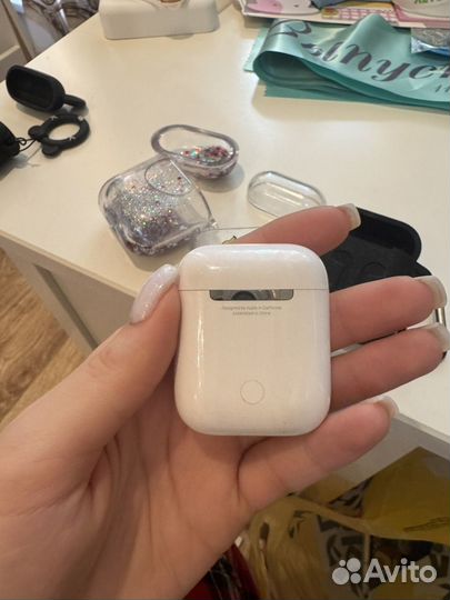 Наушники airpods 1 + чехлы