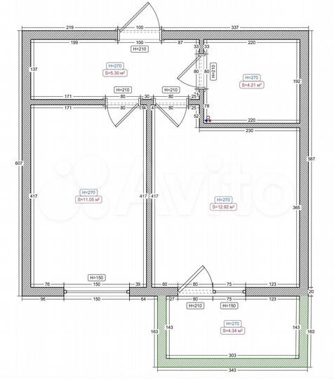 1-к. квартира, 36,6 м², 2/9 эт.