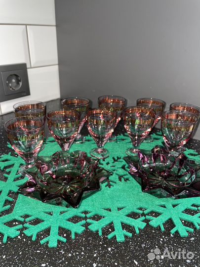 Рюмка СССР марганцевое стекло