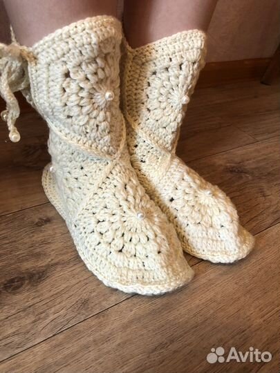 Вязанные сапожки