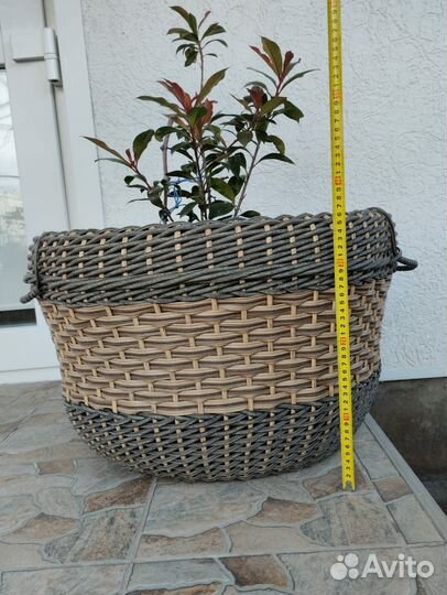 Кашпо из искусственного ротанга 60 литров
