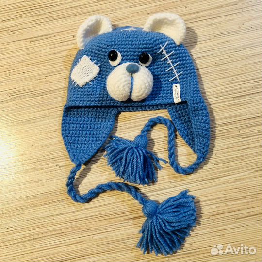 Шапочка котик вязанная