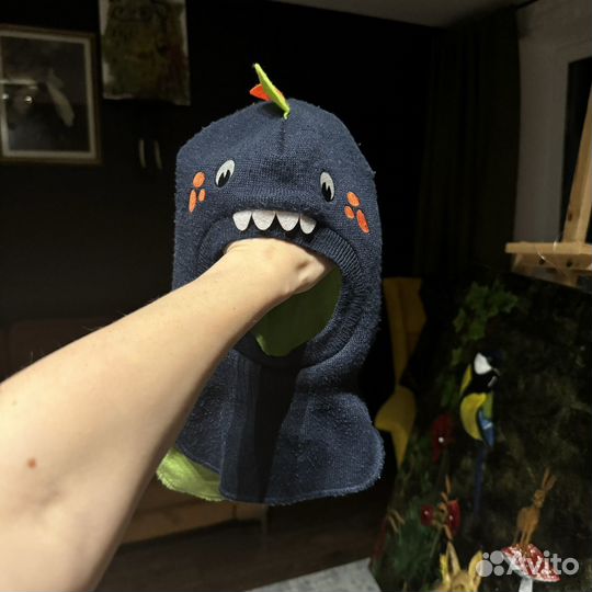 Шапка шлем динозавр 4-6 лет