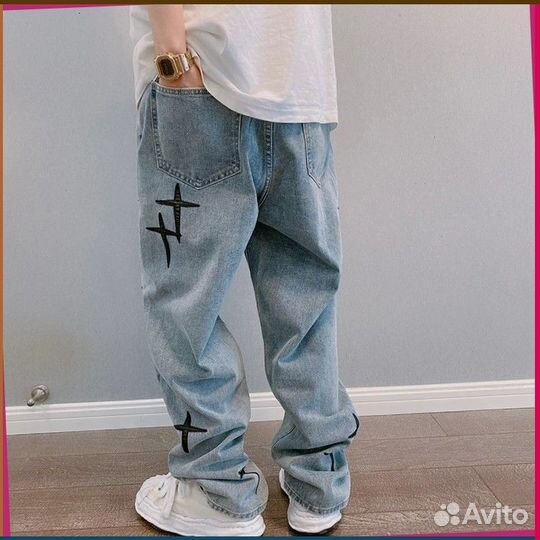 Штаны карго Y2K с крестами (Артикул товара: 32899)