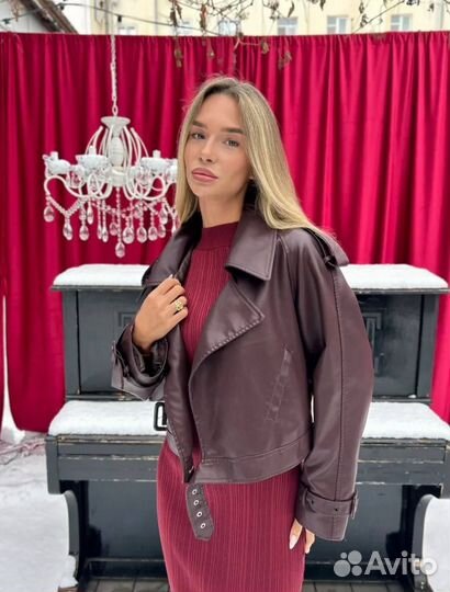 Весенняя куртка кожаная