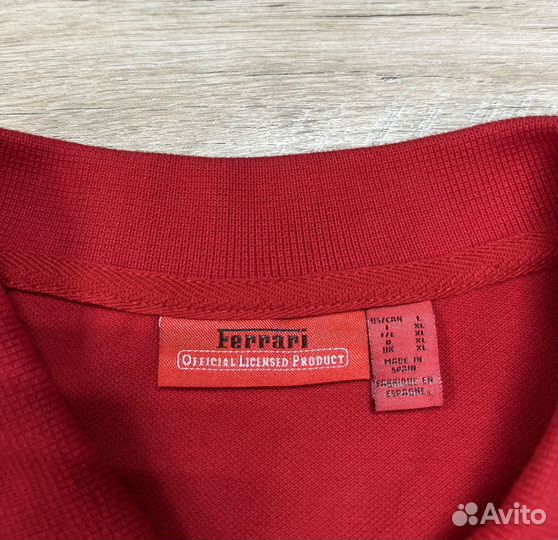 Красное мужское поло футболка Ferrari