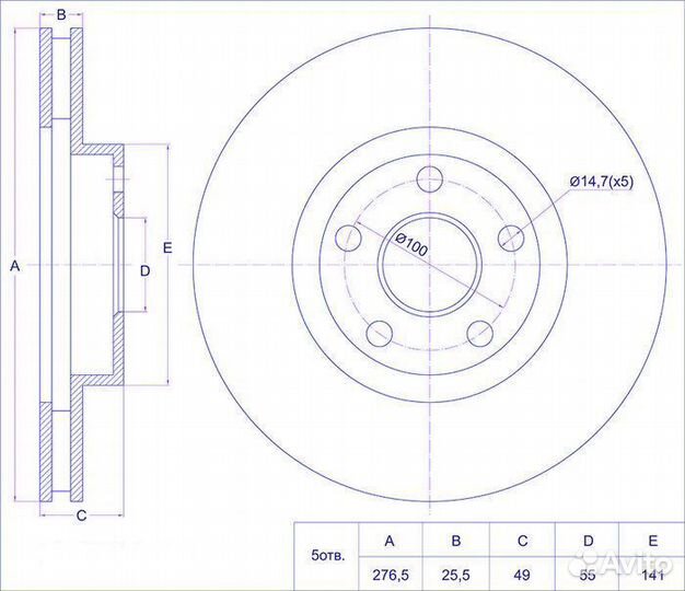 Диск тормозной TG-43512-20710/RN1142V *tiguar