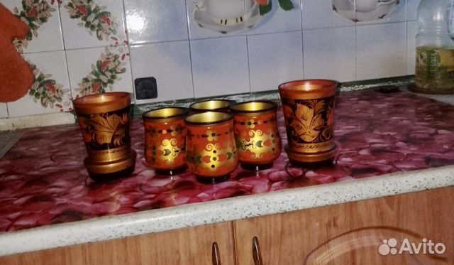 Деревянные стаканы хохлома