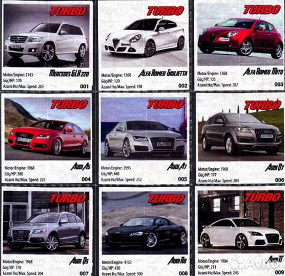 Вкладыши Turbo kent, black, super, sport, classic