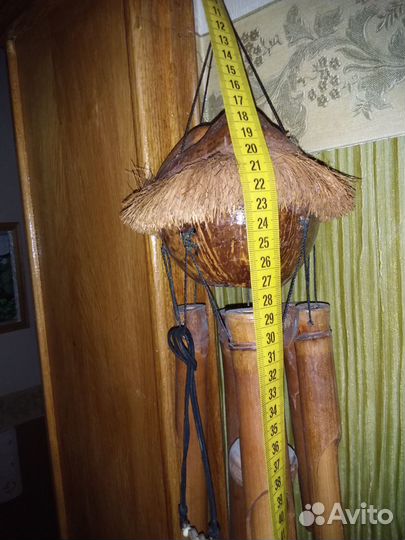 Музыка ветра африки обьёмное панно кокос и бамбук