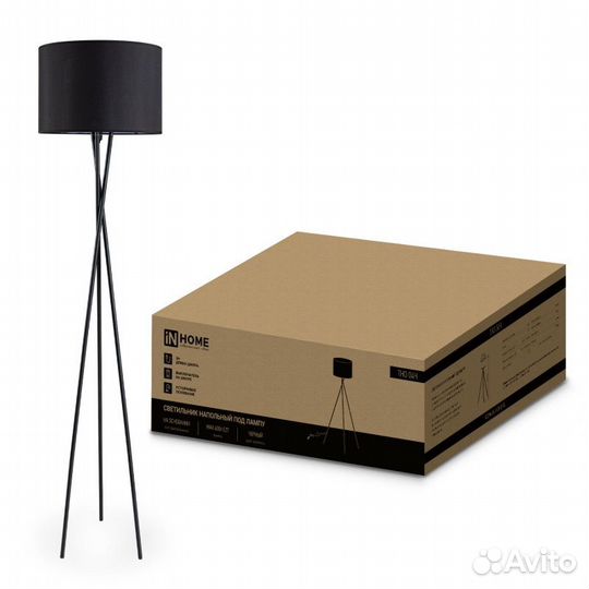 Торшер напольный in home E27 Черный/Белый