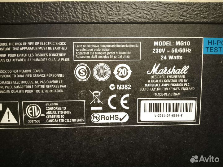 Комбоусилитель Marshall MG10