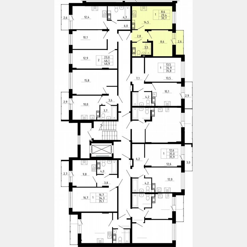 1-к. квартира, 29,4 м², 3/8 эт.