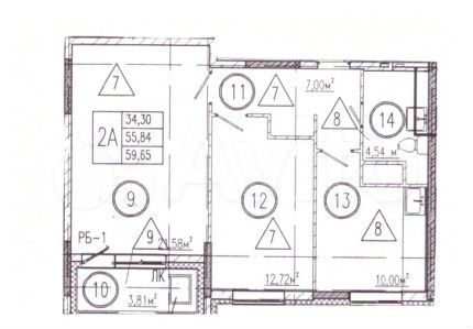 2-к. квартира, 59,7 м², 5/10 эт.