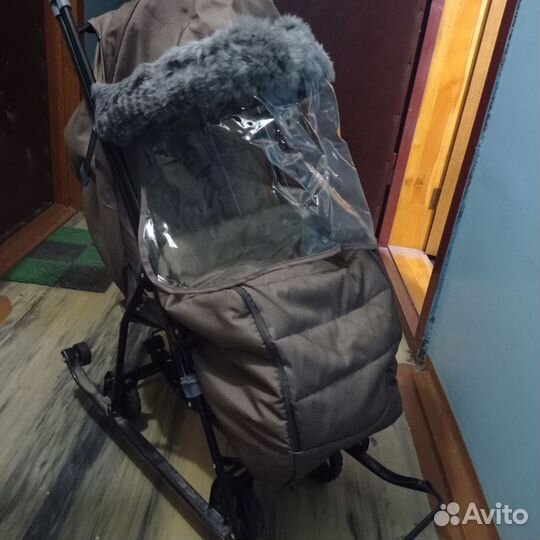 Детские санки коляска с колесами