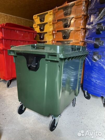 Контейнер Мусорный с Крышкой на Колесах 1100л