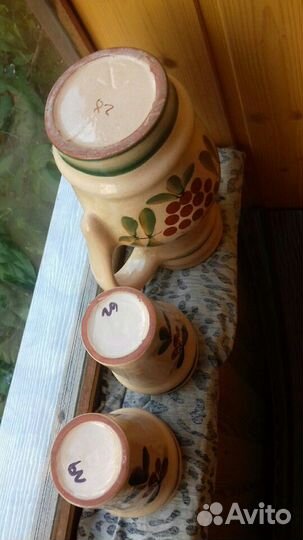 Кувшин и два стакана. Керамика СССР