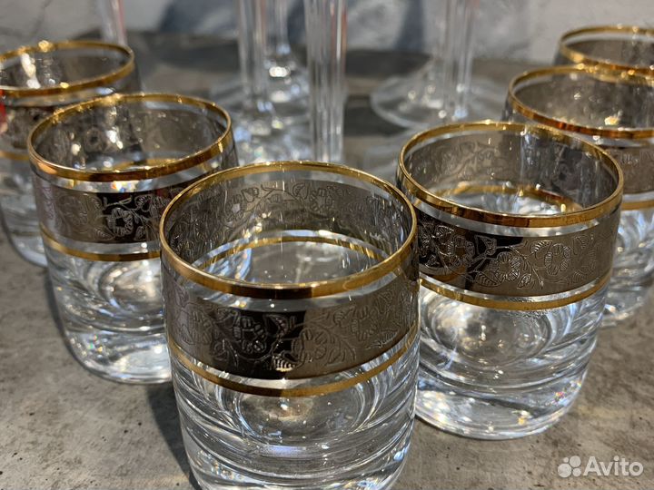 Бокалы 6 шт рюмки 5 шт богемия bohemia