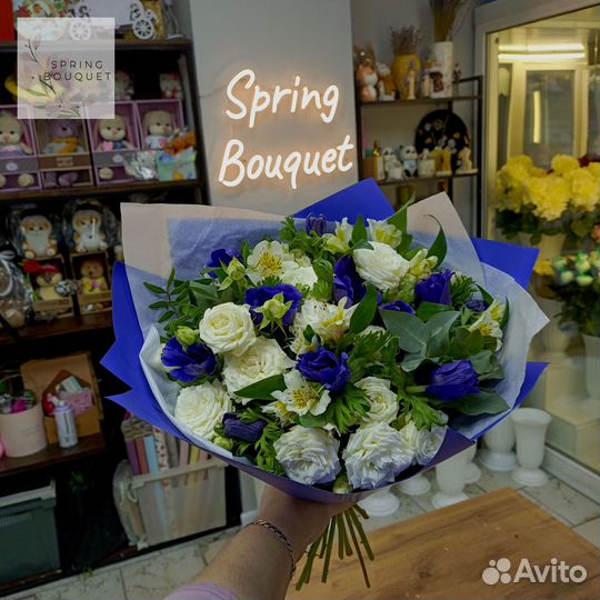 Букет цветов Пионовидная роза Гортензия Матиолла