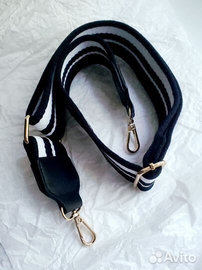 Чёрно-белый ремень для сумки