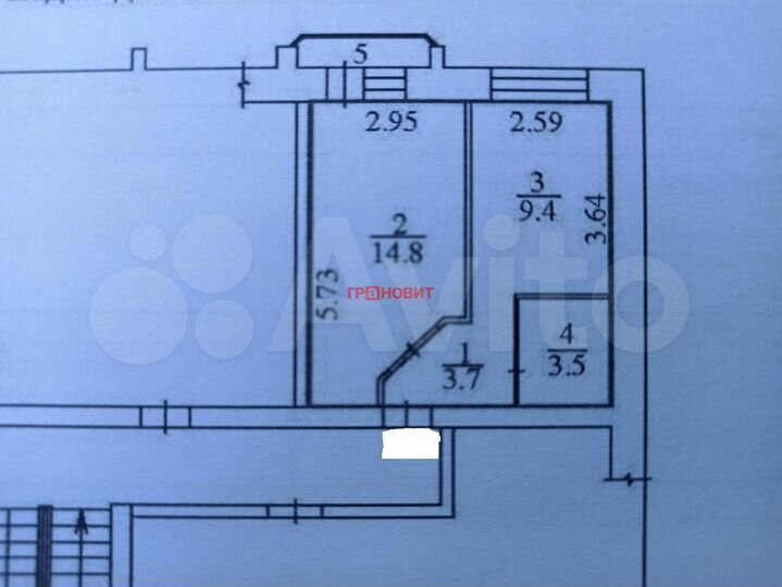 1-к. квартира, 31,4 м², 3/4 эт.