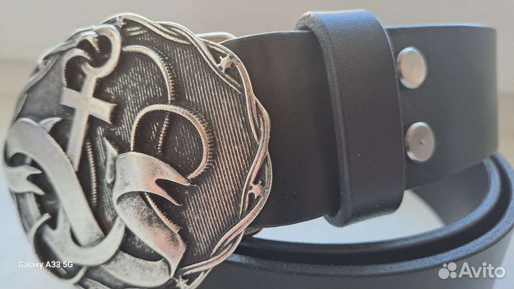 Мужской кожаный ремень вмф