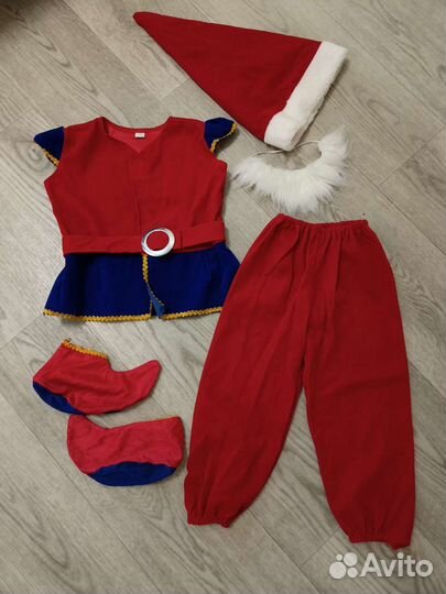 Новогодний костюм гнома 104-110, аренда 500