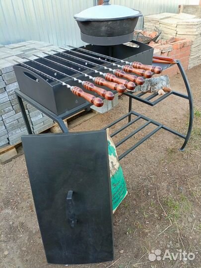 Мангал разборный 3мм с крышкой 