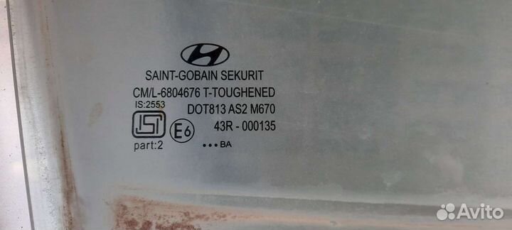 Стекло переднее правое Hyundai i20 2010 г