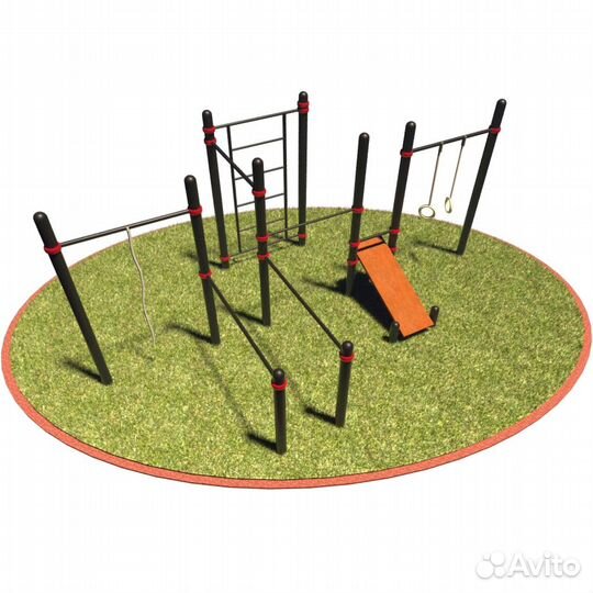 T-033 Турники, стенка, скамья, кольца, канат D76