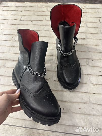 Ботинки кожаные зима