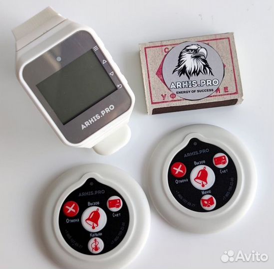 Кнопка вызова официанта Слим в ассортименте, часы