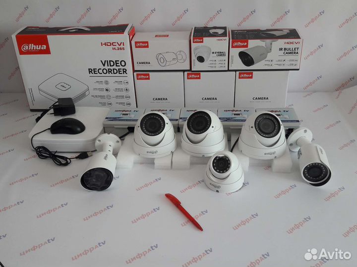 6 камер видеонаблюдения 4Мп регистратор Dahua
