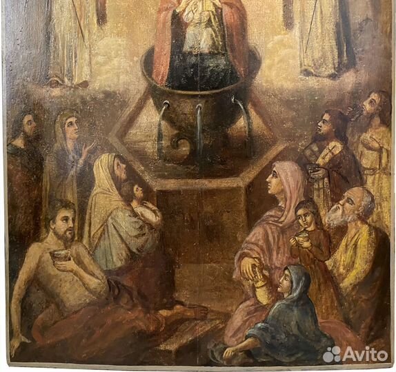 Старинная икона живоносный источник 19 век