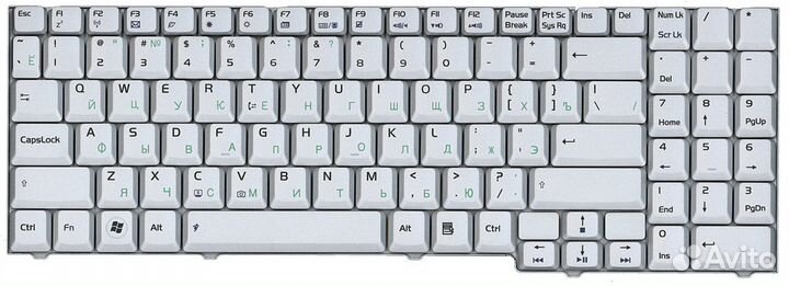 Клавиатура asus M50SA серебристая, OEM