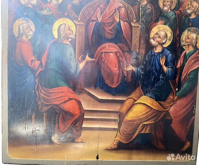 Икона сошествие святого духа на апостолов 19 век