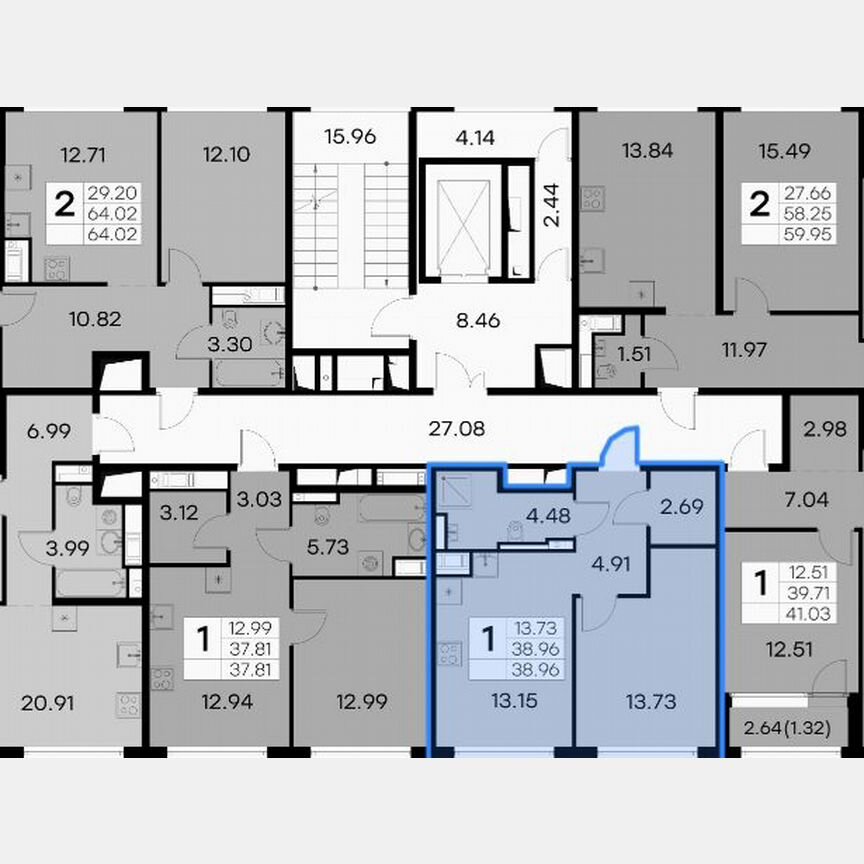 1-к. квартира, 39 м², 4/7 эт.