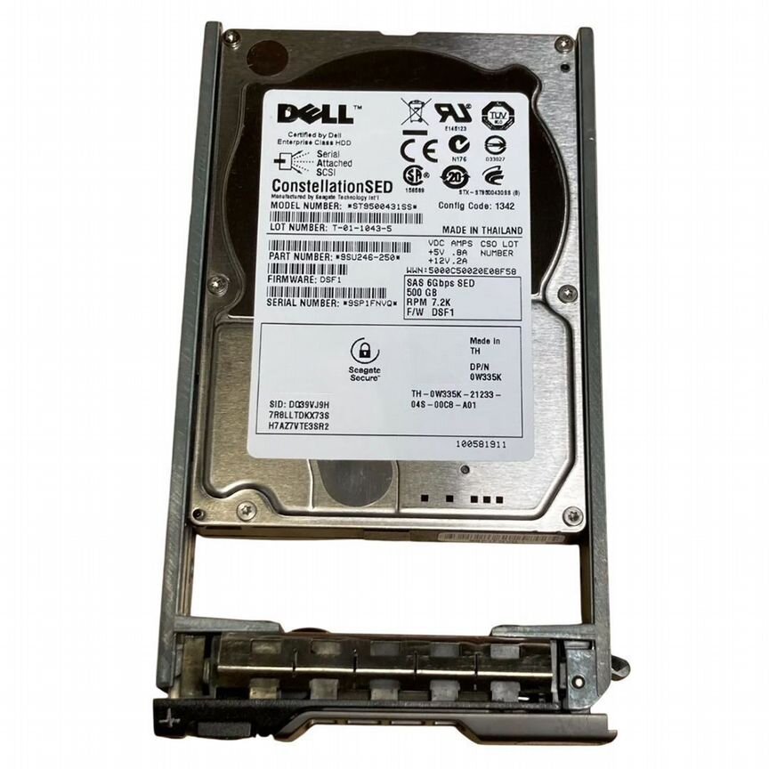[K831N] Жесткий Диск Dell W335k 500gb Sas 2,5" Hdd K831n