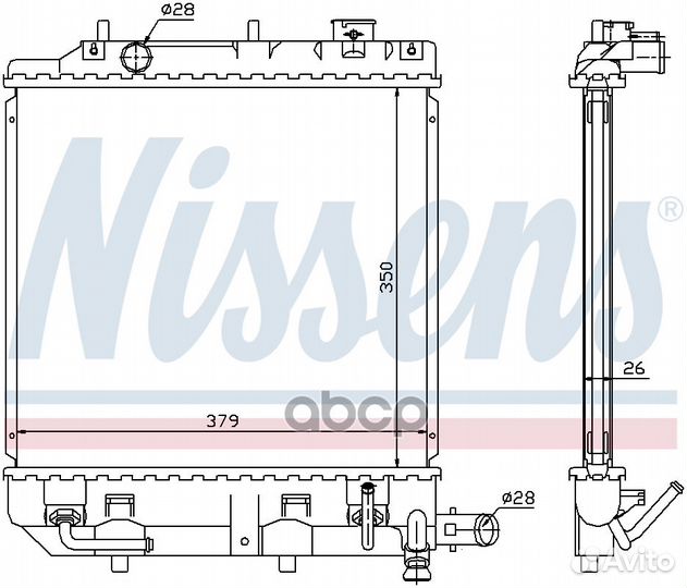 Радиатор mazda demio 1,5-16V 99- 62459 Nissens