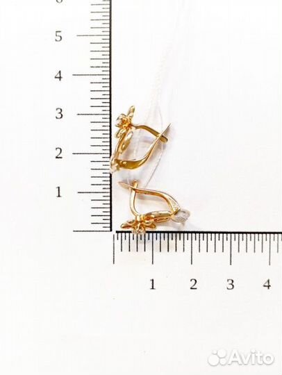 Золотые серьги с фианитом