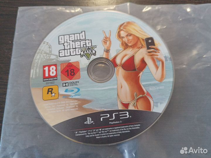 Диск с игрой GTA 5 для PS3