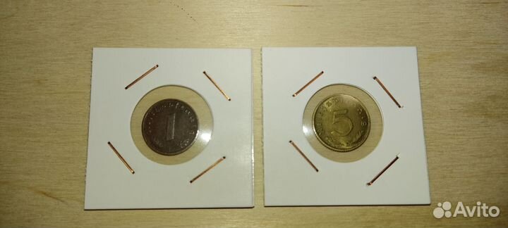 1 и 5 rеiсhspfennig (монеты)