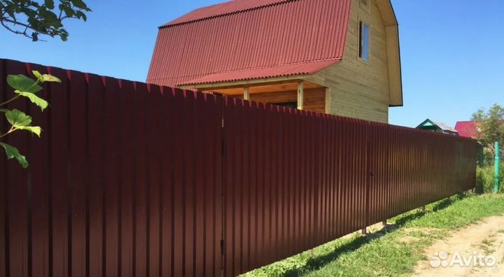 Забор из профнастила 60 метров