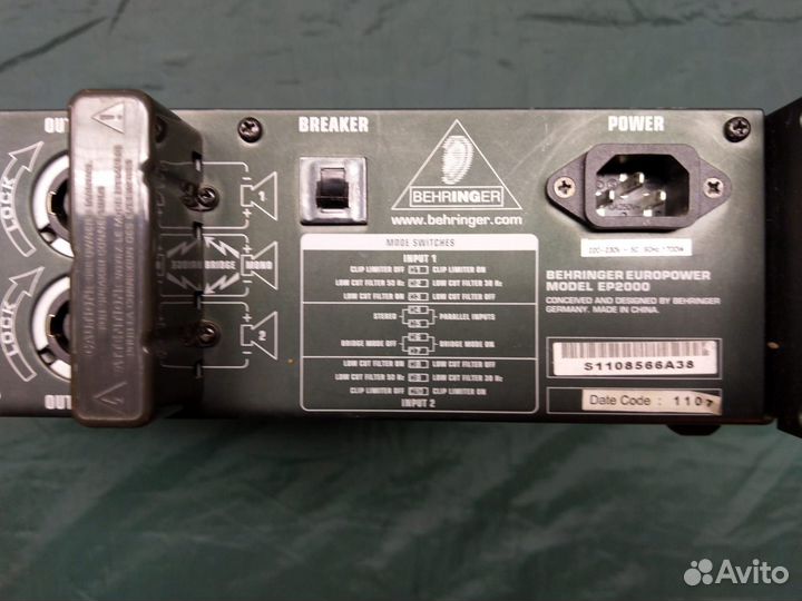 Behringer EP2000 Europower 2-канальный усилитель м
