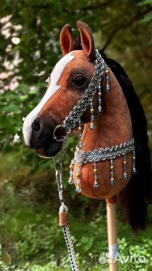 Хоббихорс реалистичный, лошадка на палочке